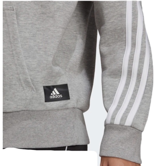 Adidas 3 Stripes Pullover Hoodie NEW - Picture 5 of 8
